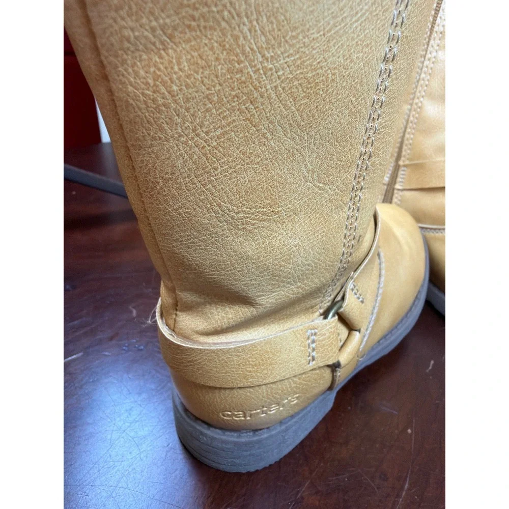 Carters Liat Tan Faux Leather Tall Harness Fashion Boots‎ Kids Size 11M CF24S11H